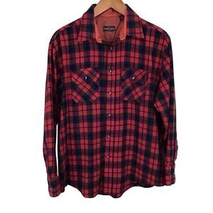 Northwest Territory Red and Navy Plaid Button Up‎ Shirt XL